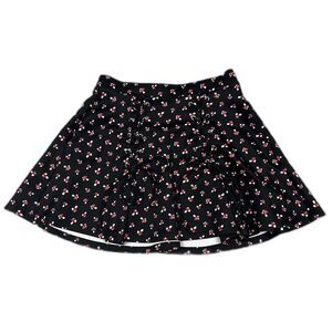 Hot Topic Skirt Womens Large Black Red Mushroom Lace Up Cottage Core Cosplay